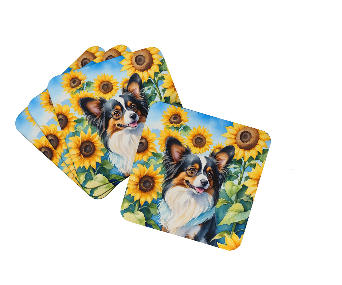 Buy this Papillon in Sunflowers Foam Coasters