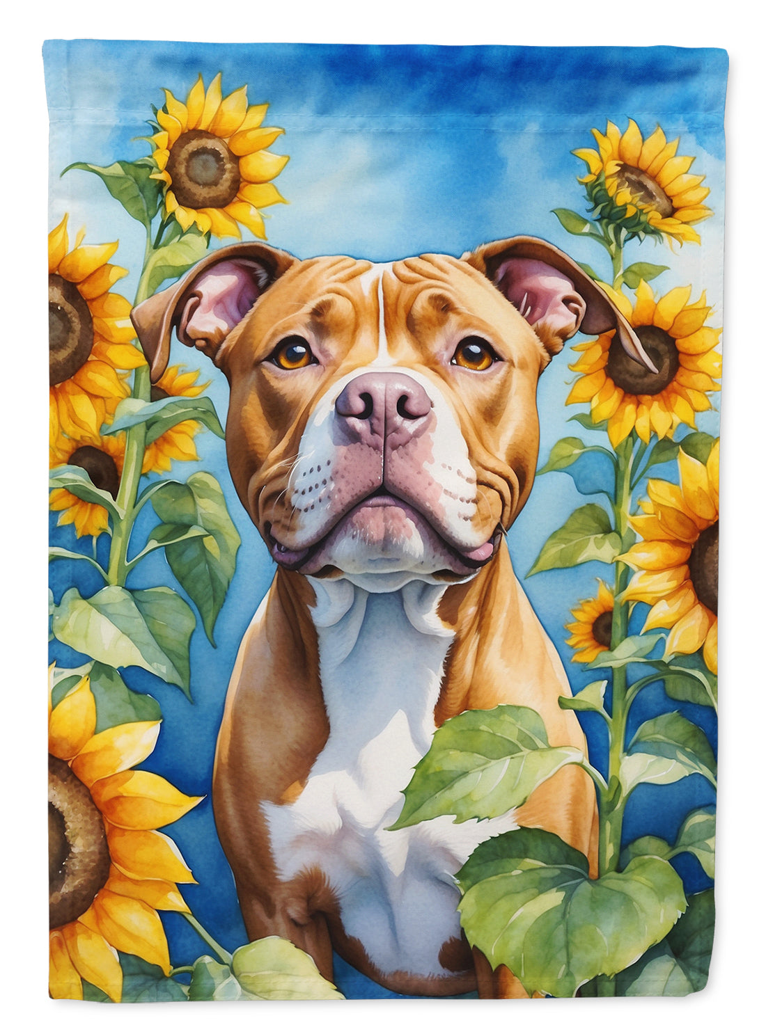 Buy this Pit Bull Terrier in Sunflowers Garden Flag
