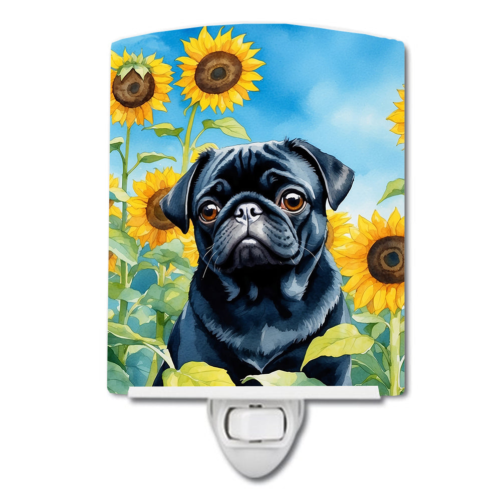 Buy this Pug in Sunflowers Ceramic Night Light