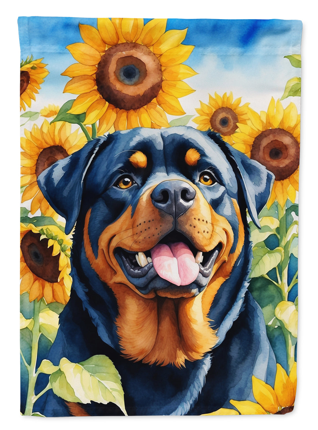 Buy this Rottweiler in Sunflowers House Flag