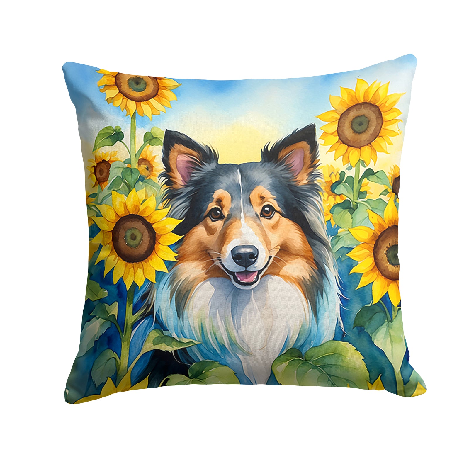 Buy this Sheltie in Sunflowers Throw Pillow
