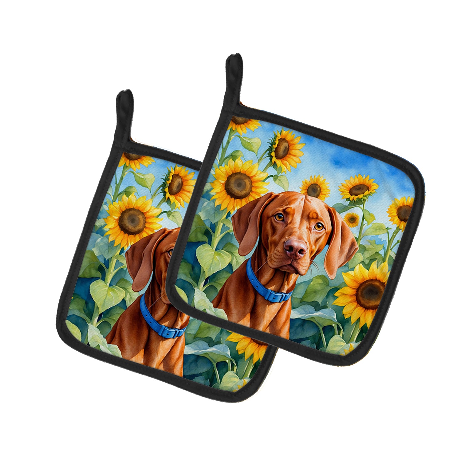 Buy this Vizsla in Sunflowers Pair of Pot Holders