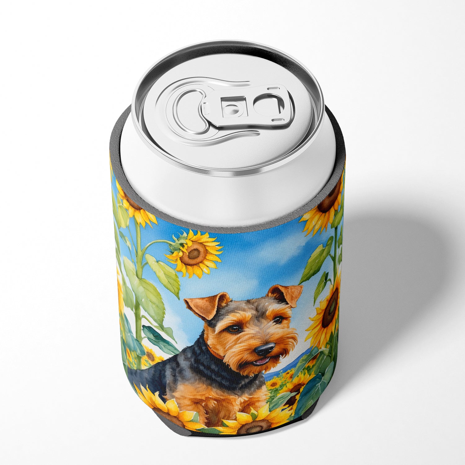 Welsh Terrier in Sunflowers Can or Bottle Hugger