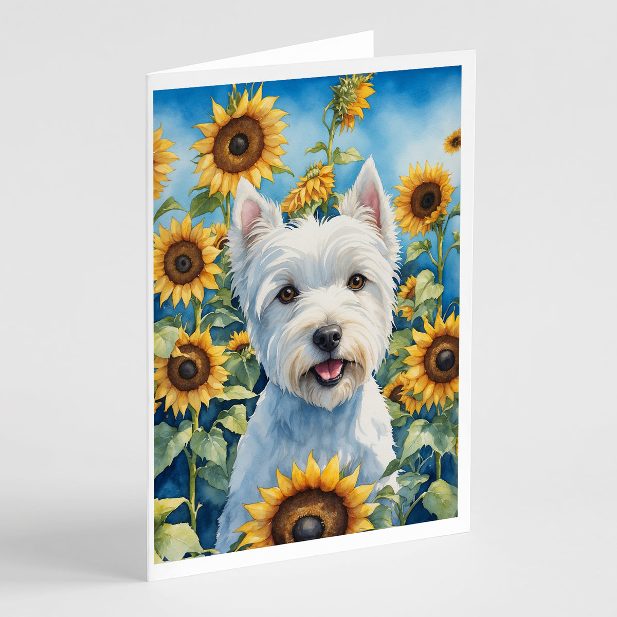 Buy this Westie in Sunflowers Greeting Cards Pack of 8