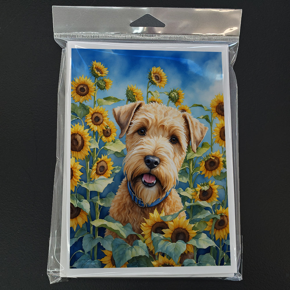 Wheaten Terrier in Sunflowers Greeting Cards Pack of 8