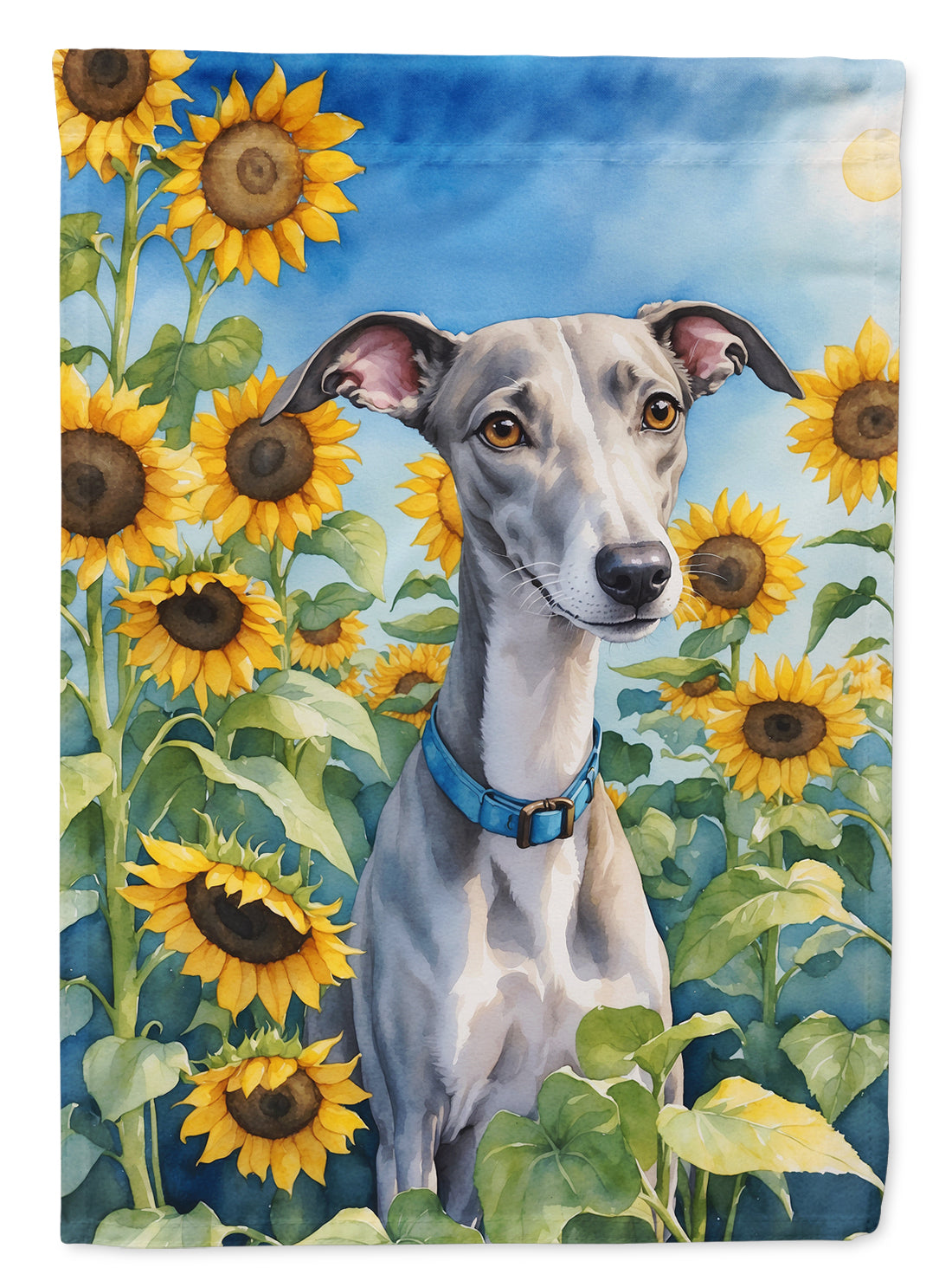 Buy this Whippet in Sunflowers House Flag