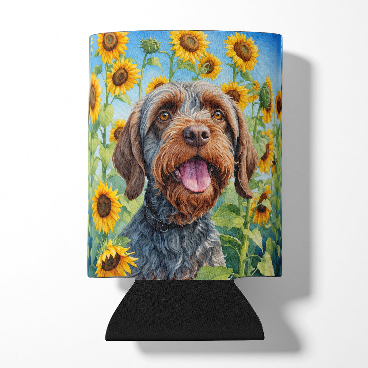 Buy this Wirehaired Pointing Griffon in Sunflowers Can or Bottle Hugger