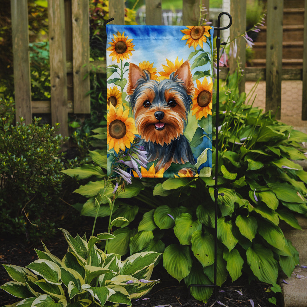 Buy this Yorkshire Terrier in Sunflowers Garden Flag