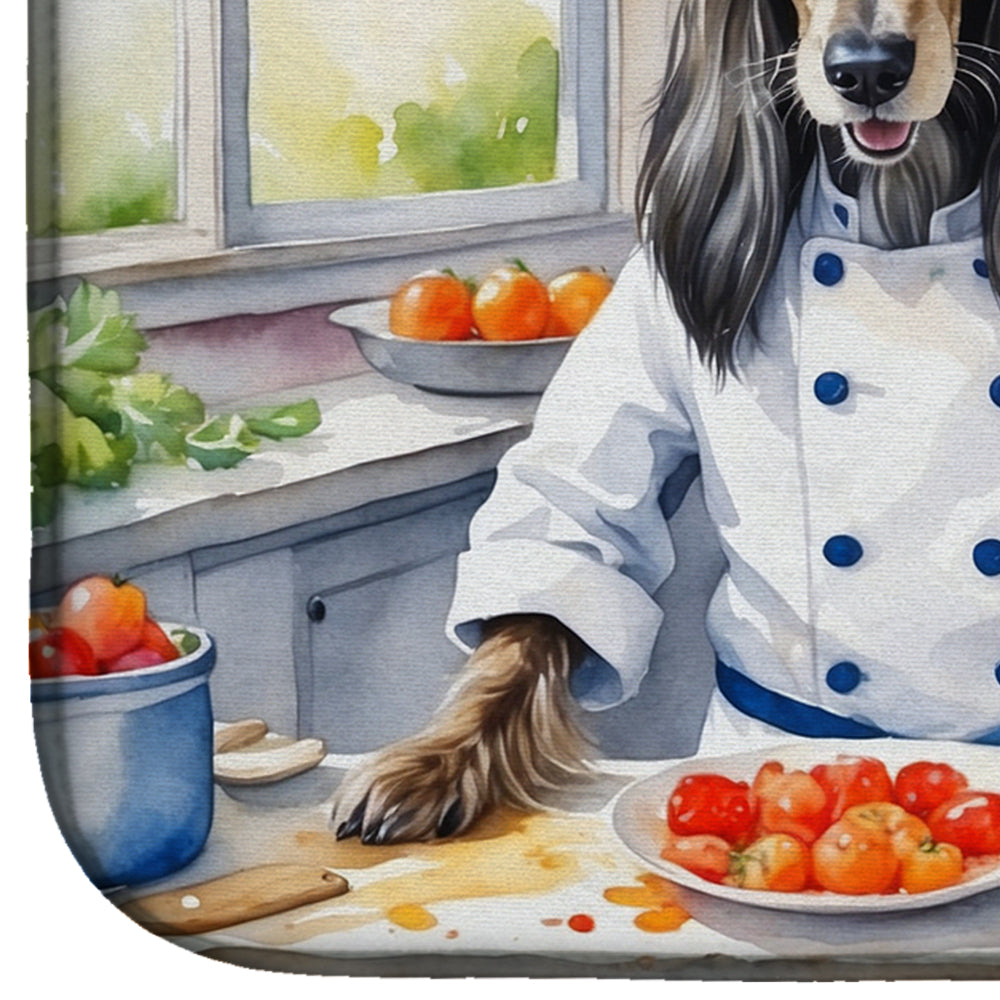 Afghan Hound The Chef Dish Drying Mat