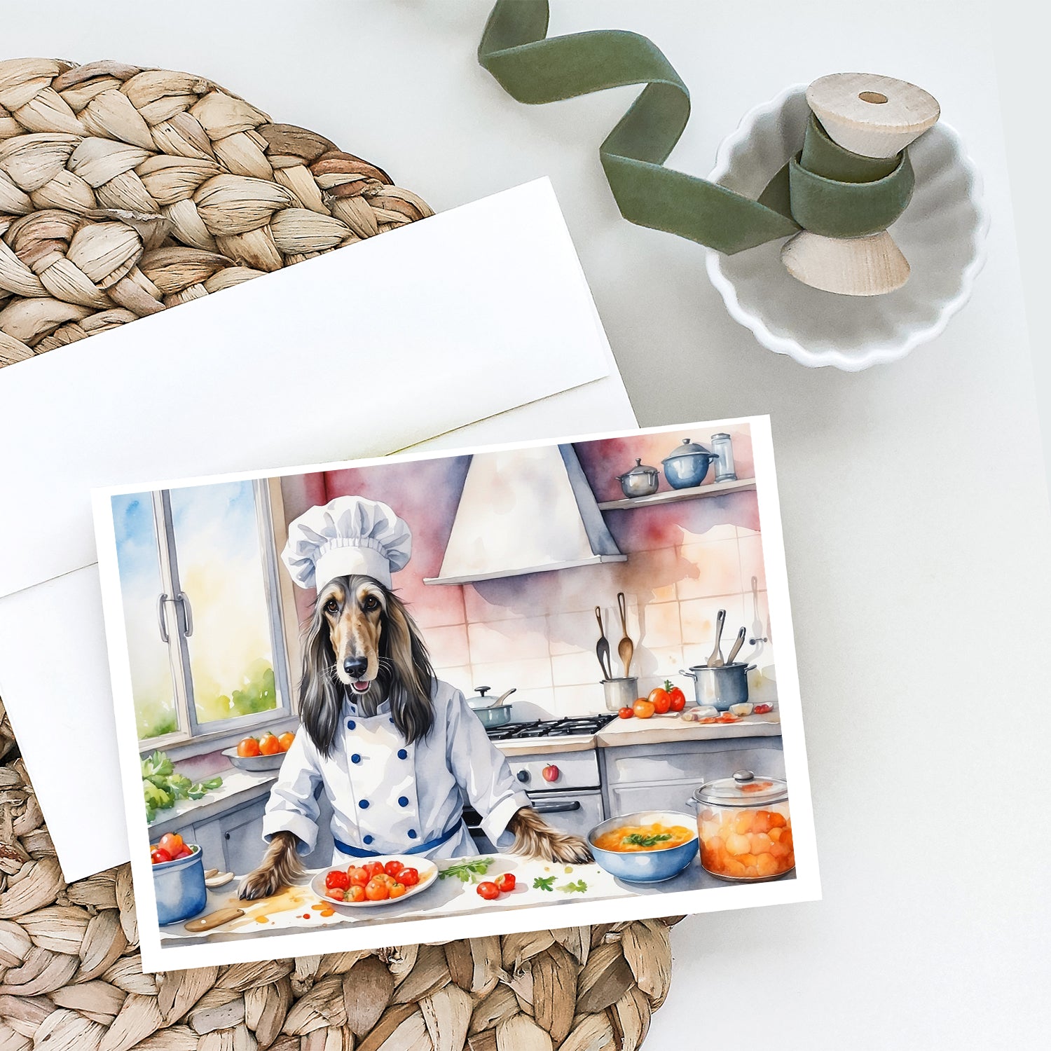 Buy this Afghan Hound The Chef Greeting Cards Pack of 8