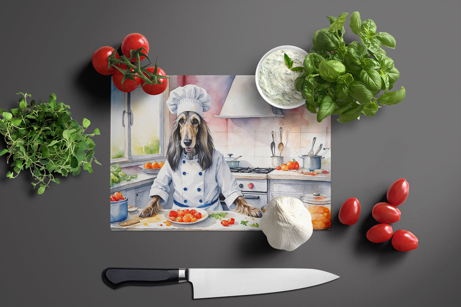 Buy this Afghan Hound The Chef Glass Cutting Board