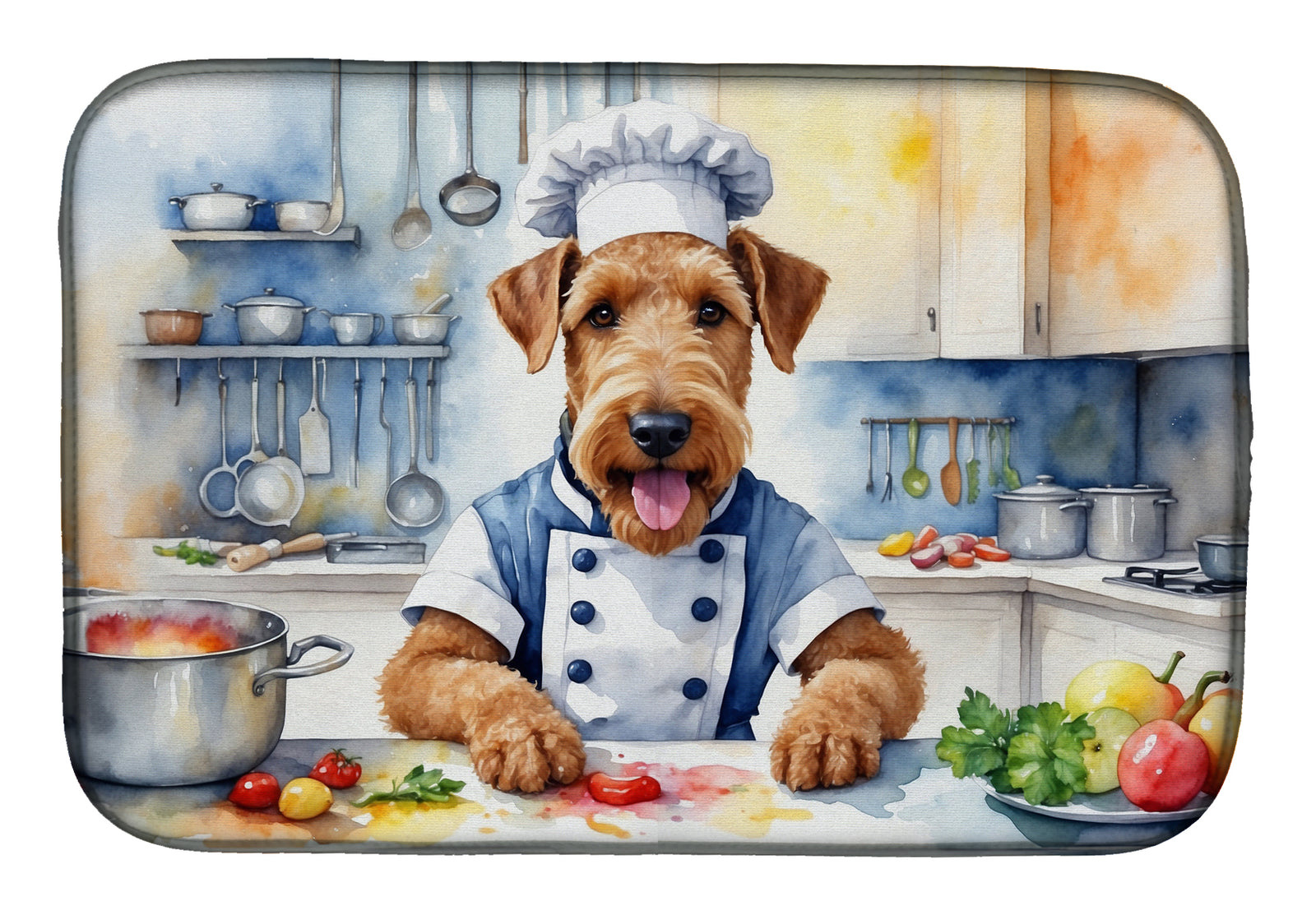 Buy this Airedale Terrier The Chef Dish Drying Mat
