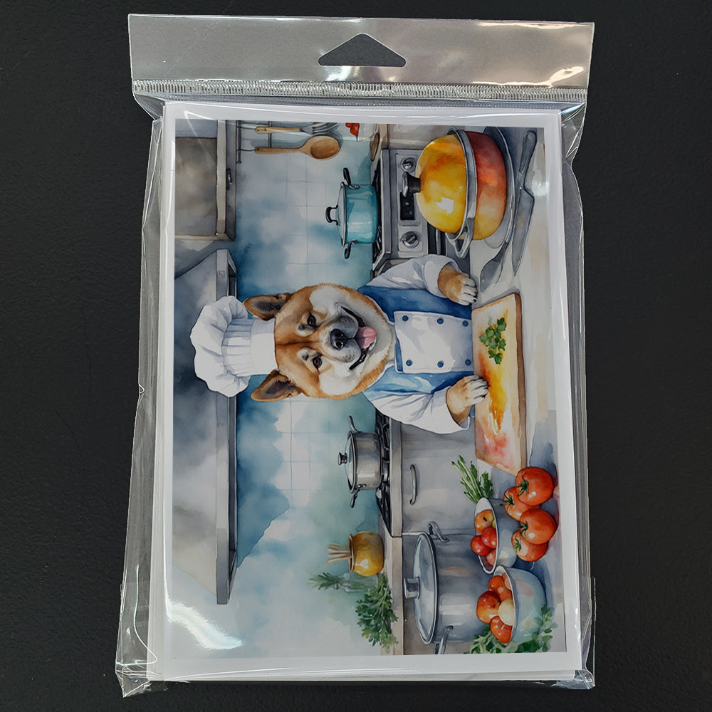 Akita The Chef Greeting Cards Pack of 8