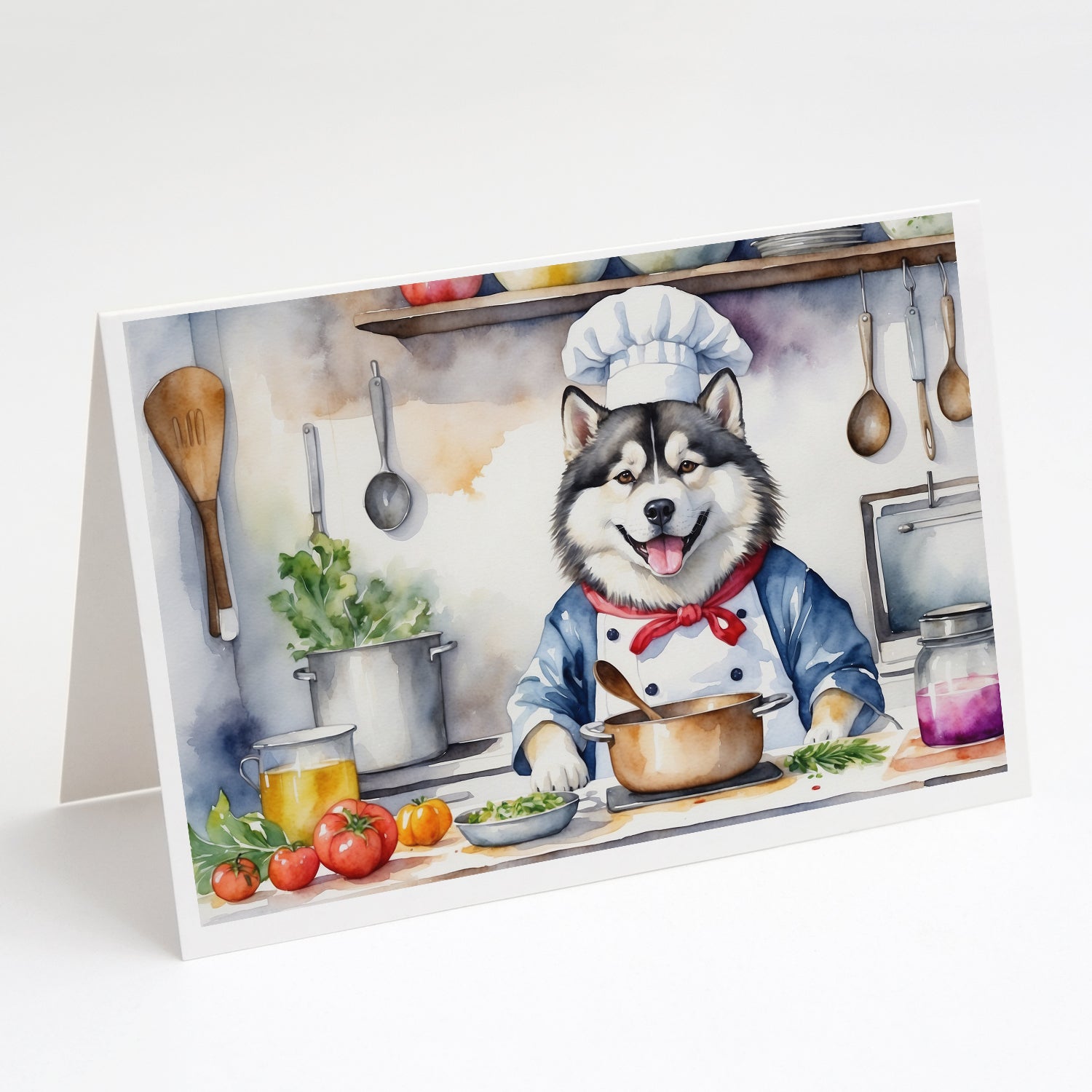 Buy this Alaskan Malamute The Chef Greeting Cards Pack of 8