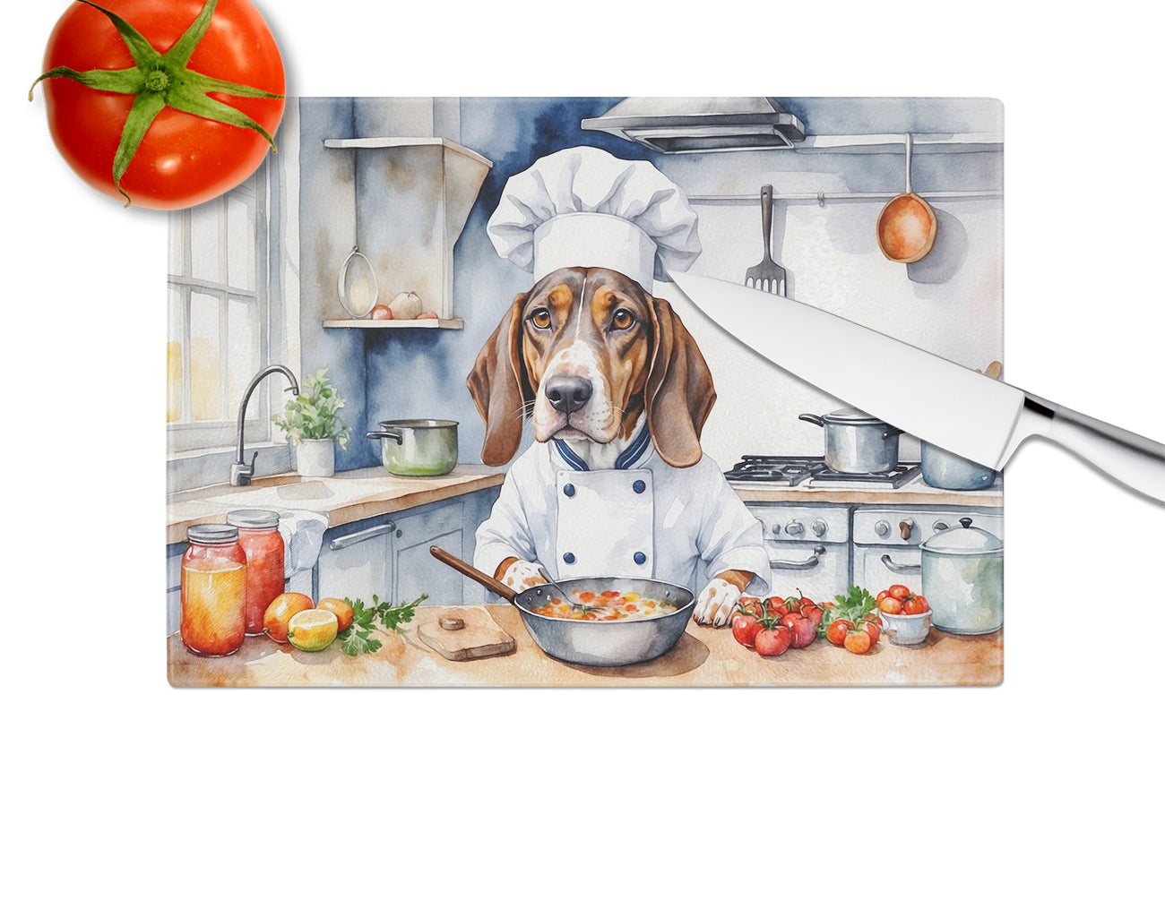 American English Coonhound The Chef Glass Cutting Board