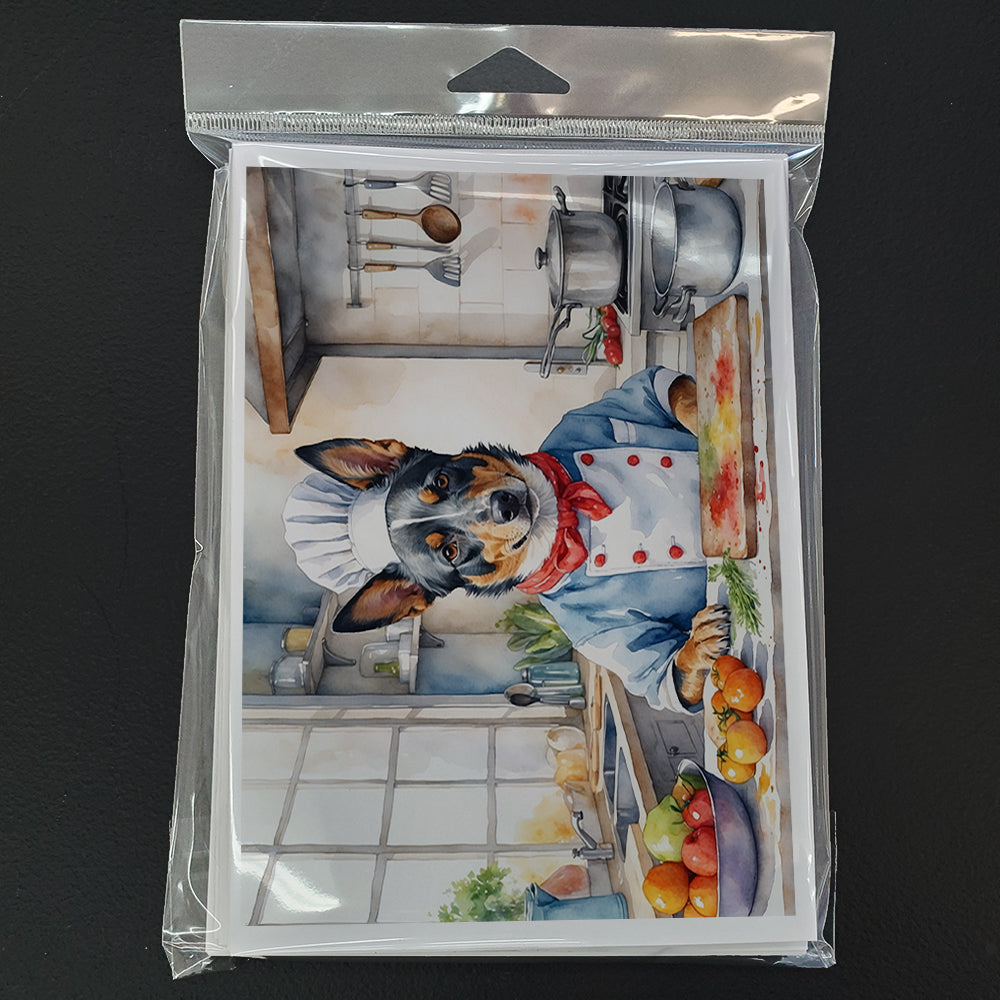 Australian Cattle Dog The Chef Greeting Cards Pack of 8
