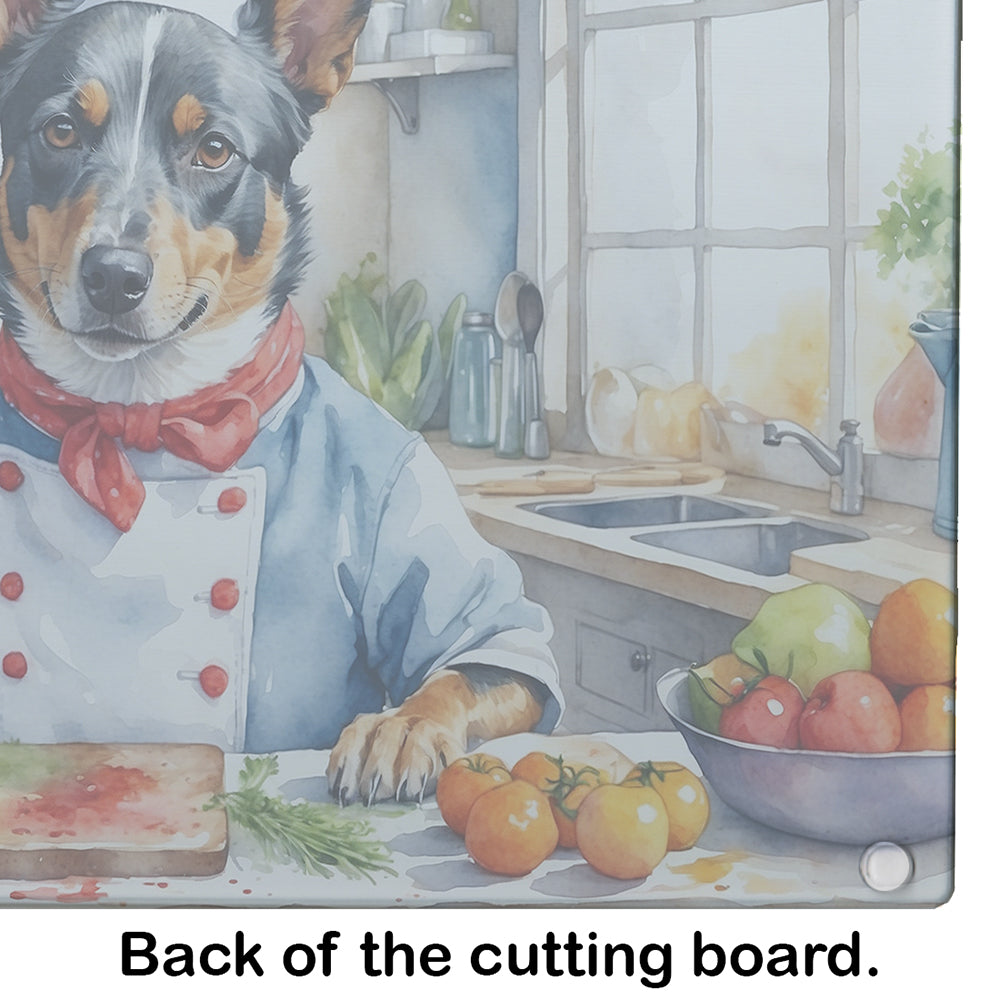 Australian Cattle Dog The Chef Glass Cutting Board