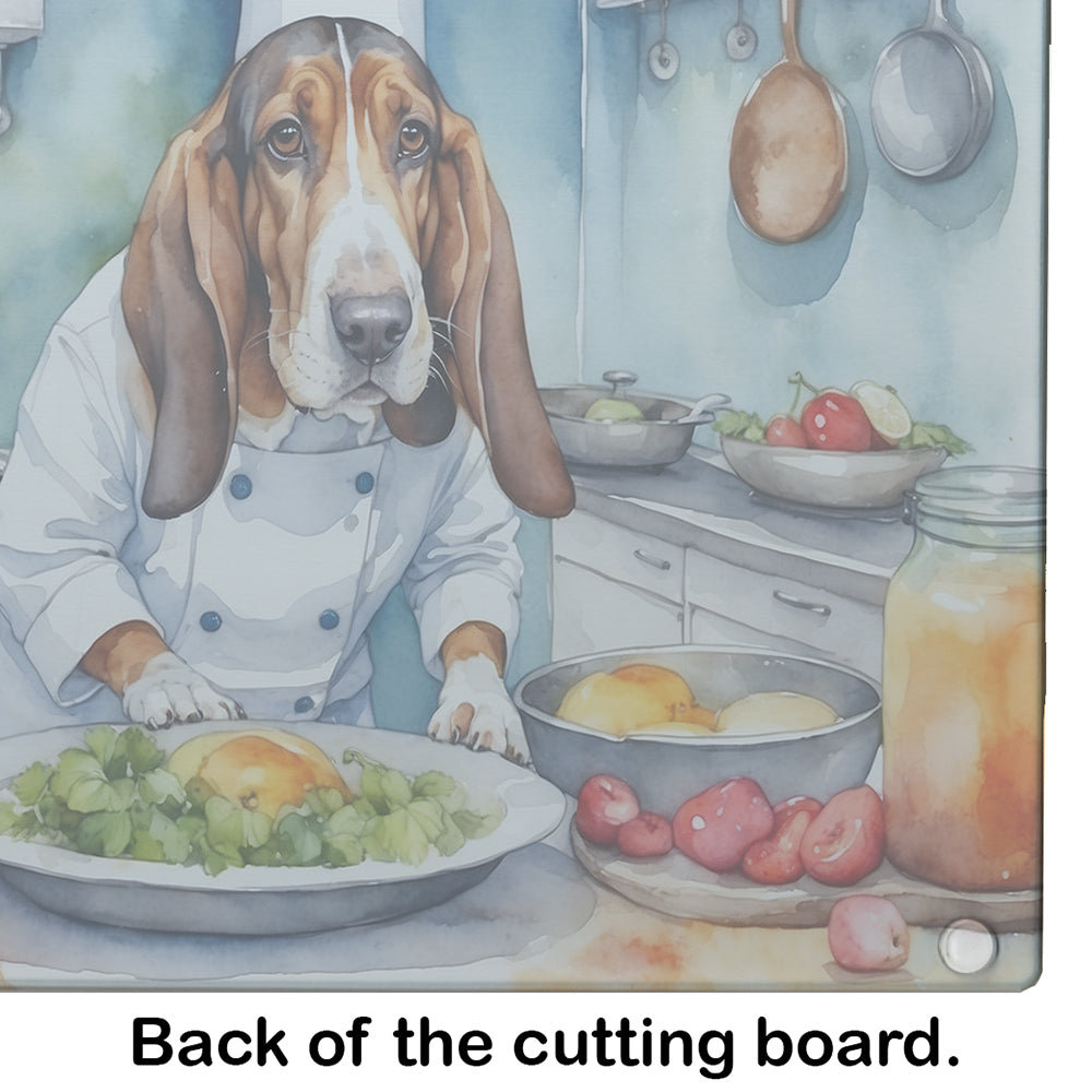 Basset Hound The Chef Glass Cutting Board