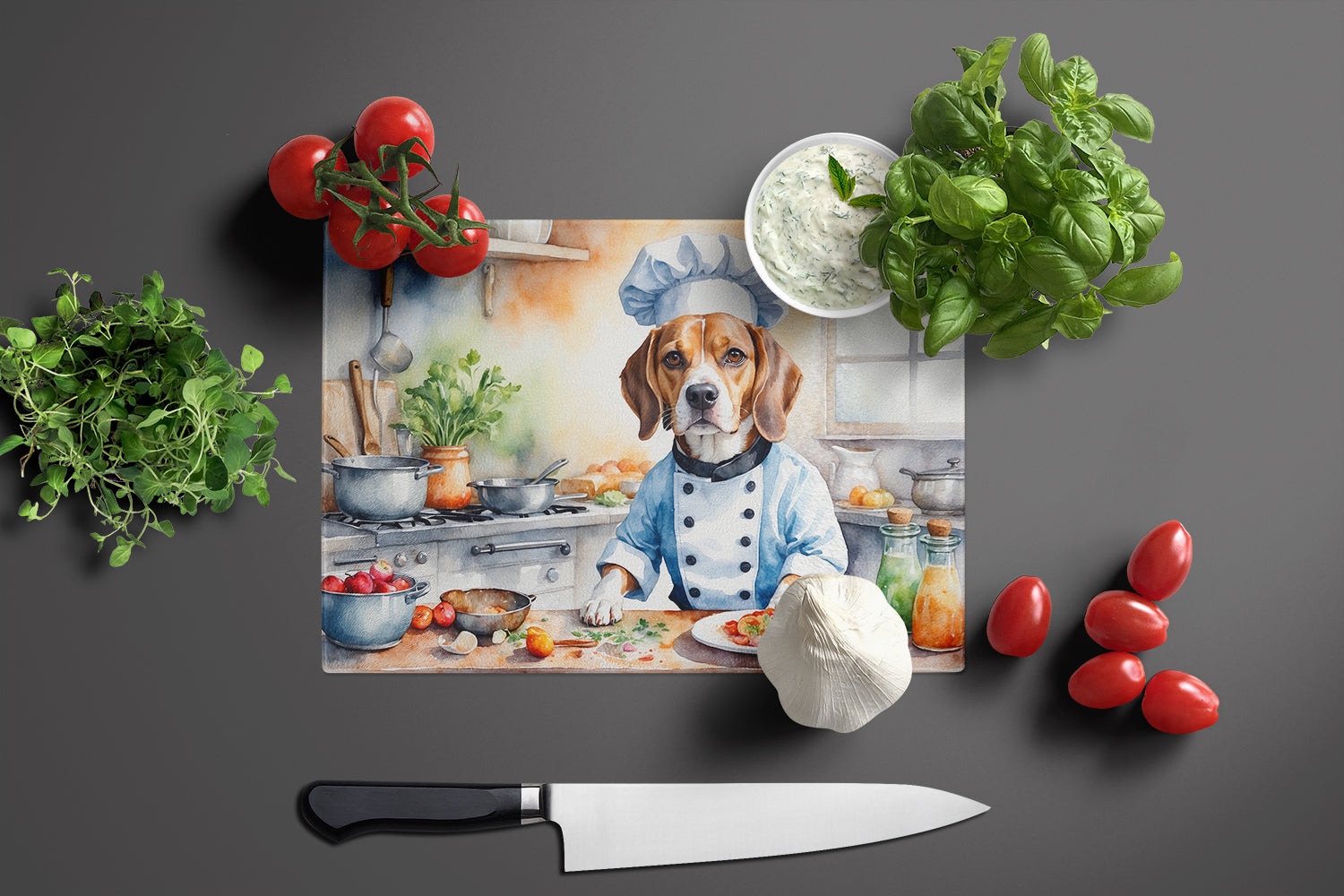Beagle The Chef Glass Cutting Board