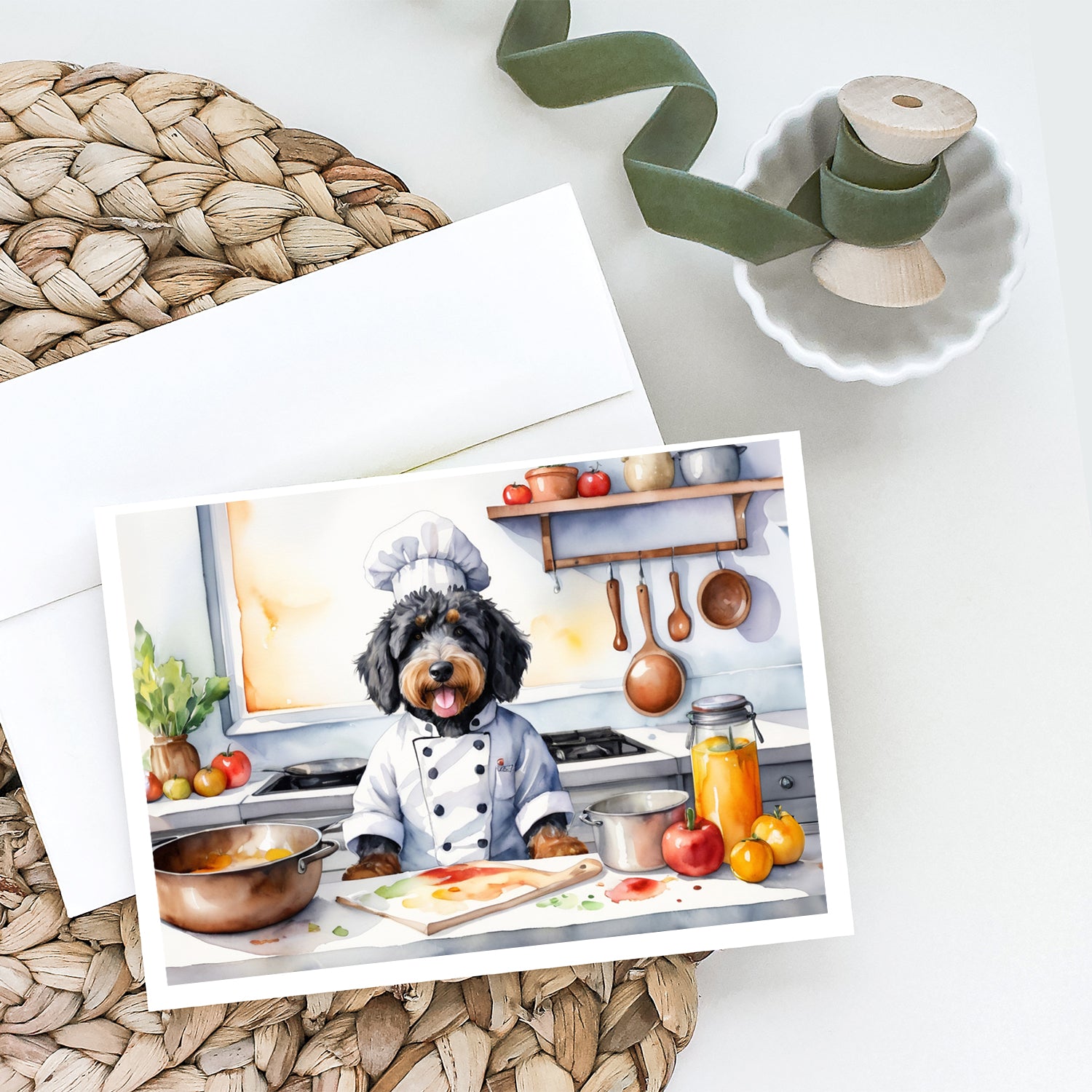 Bernedoodle The Chef Greeting Cards Pack of 8