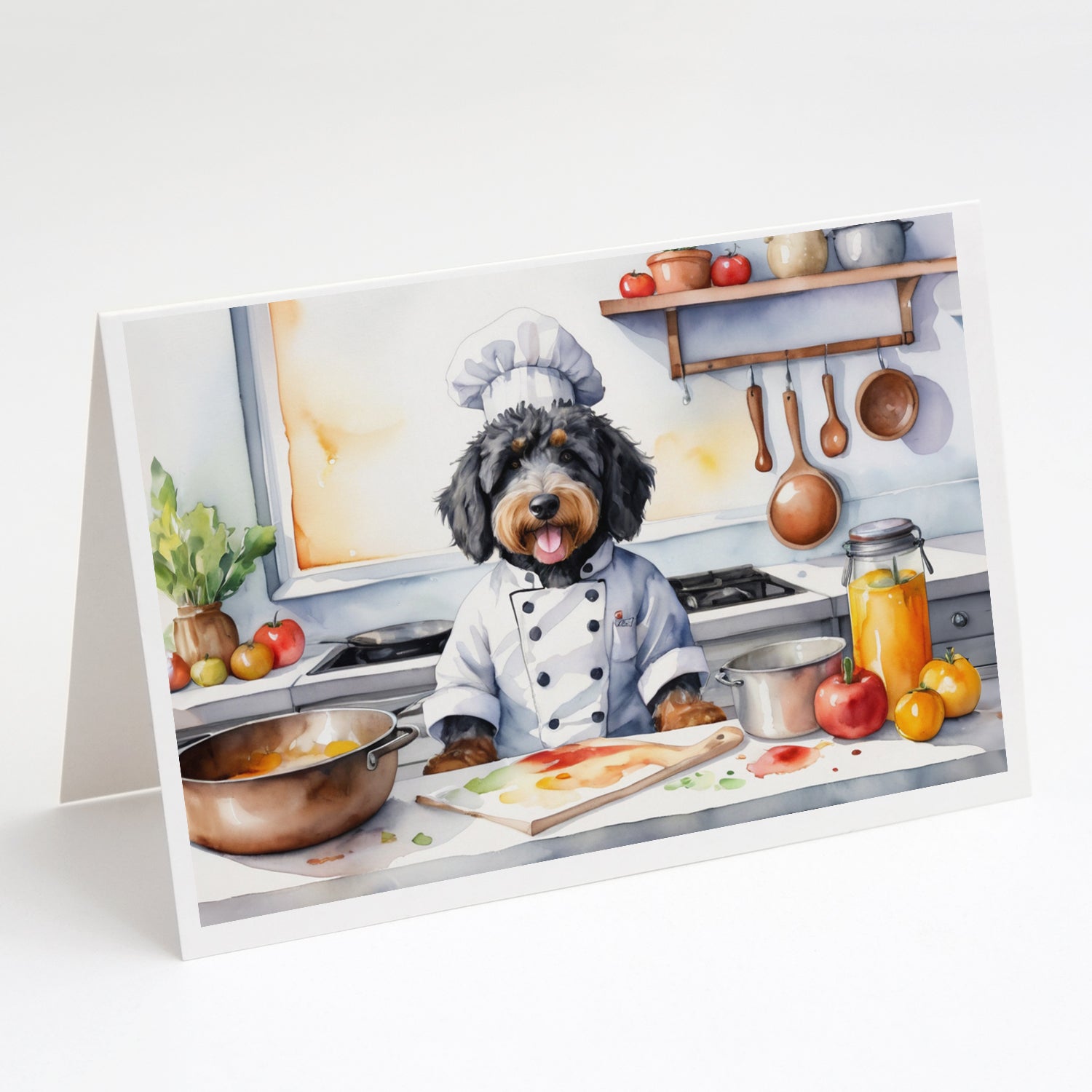 Buy this Bernedoodle The Chef Greeting Cards Pack of 8