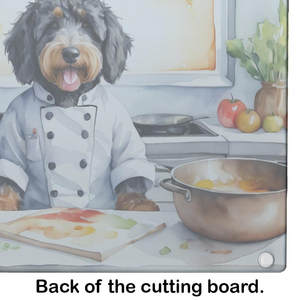 Bernedoodle The Chef Glass Cutting Board