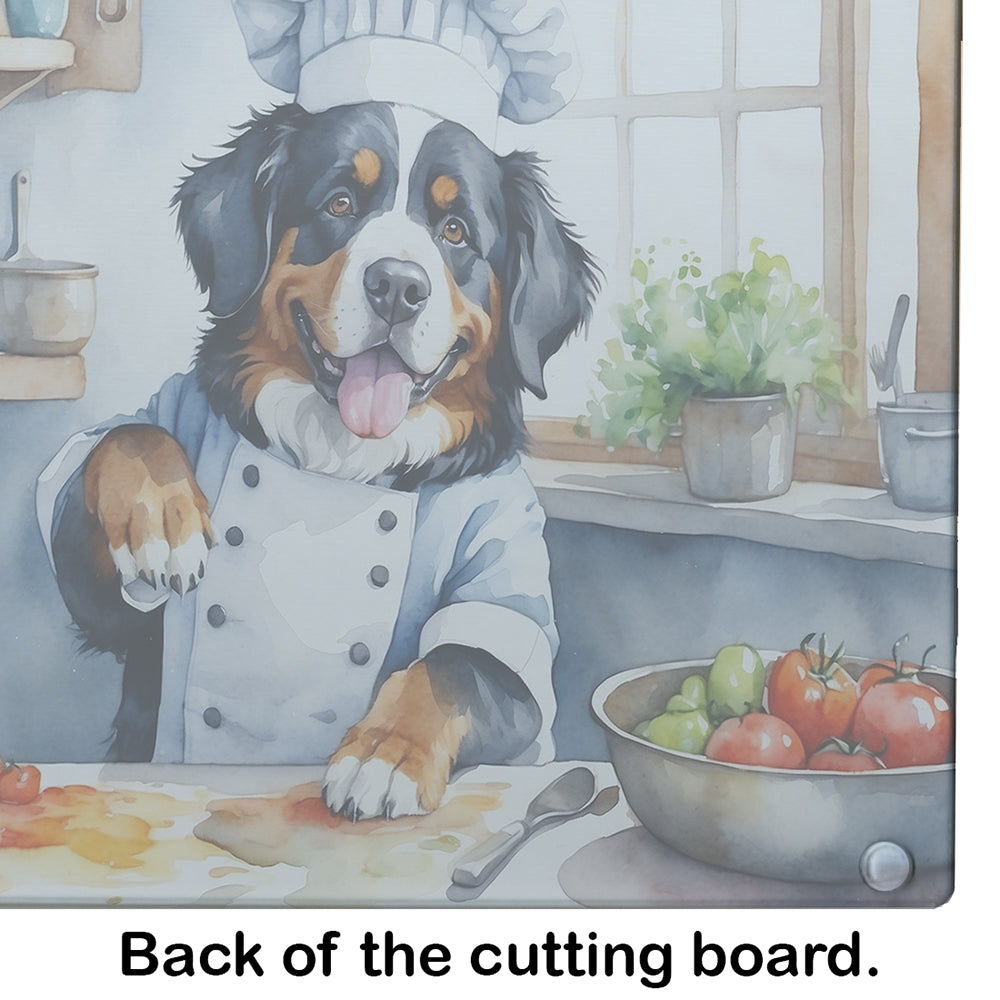 Bernese Mountain Dog The Chef Glass Cutting Board