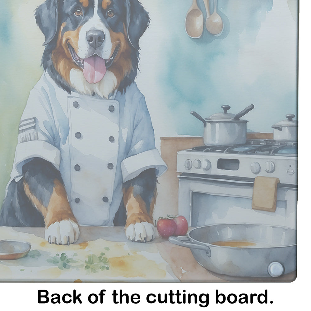 Bernese Mountain Dog The Chef Glass Cutting Board