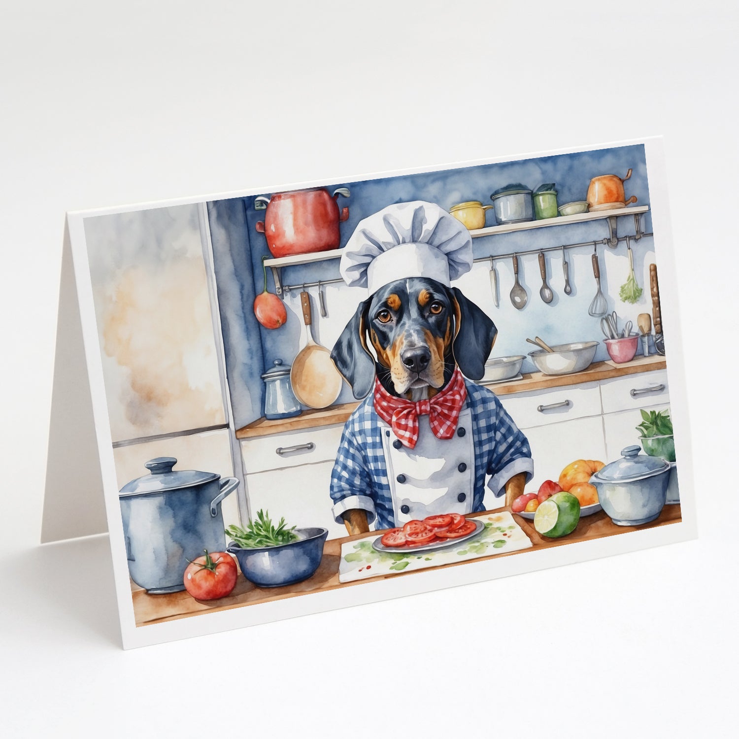 Buy this Bluetick Coonhound The Chef Greeting Cards Pack of 8