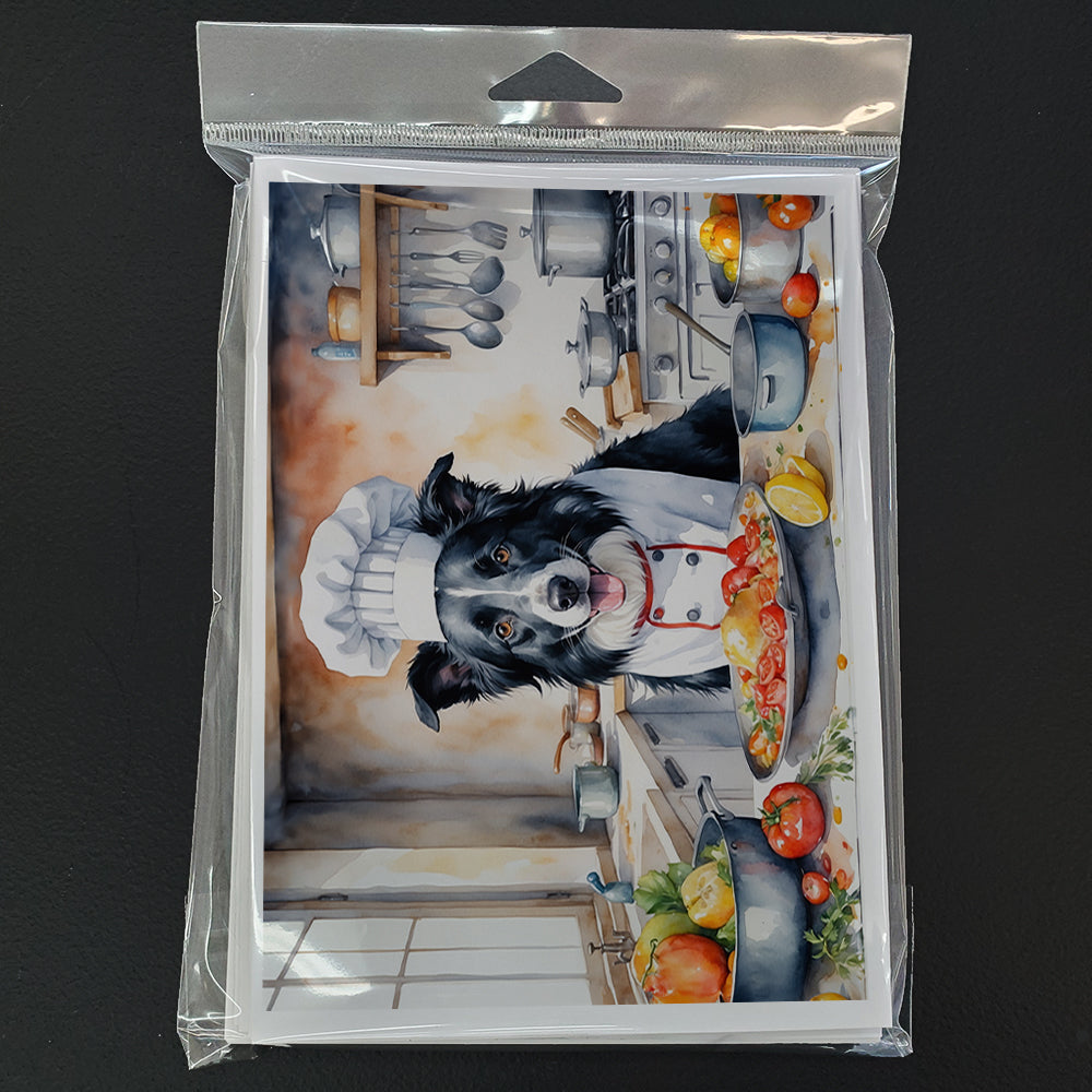 Border Collie The Chef Greeting Cards Pack of 8
