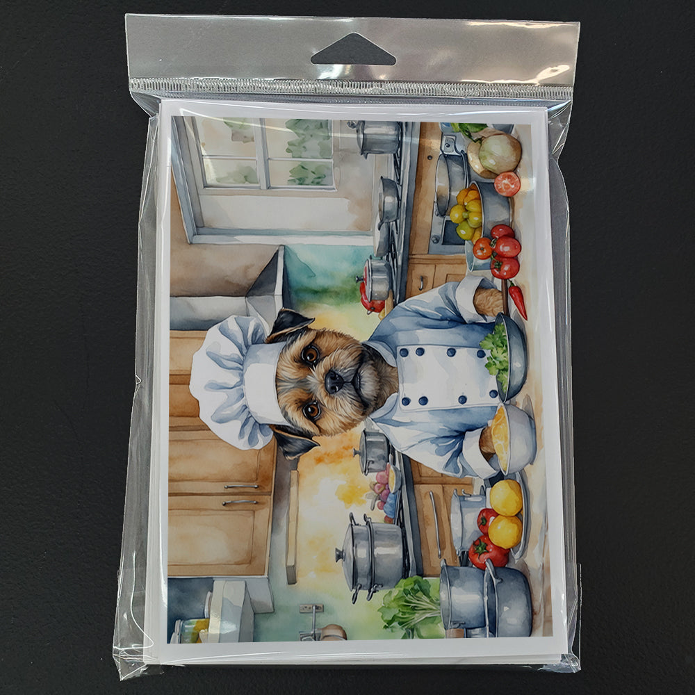 Border Terrier The Chef Greeting Cards Pack of 8