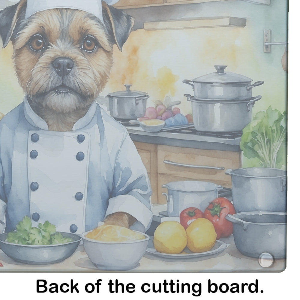 Border Terrier The Chef Glass Cutting Board