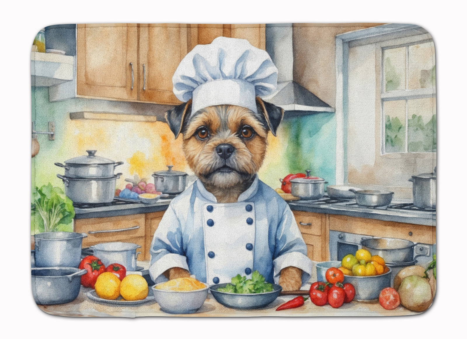 Buy this Border Terrier The Chef Memory Foam Kitchen Mat