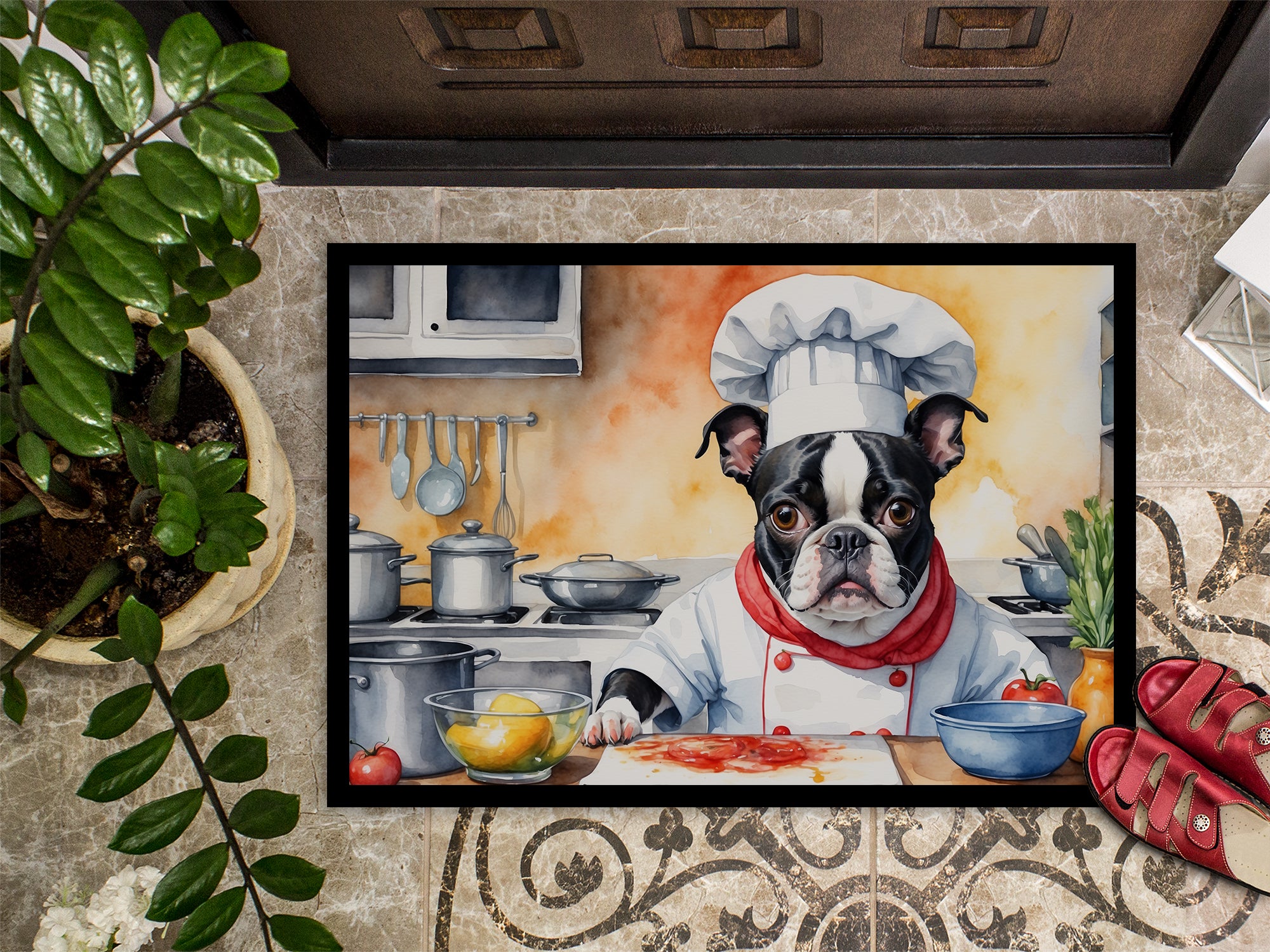 Boston Terrier The Chef Doormat