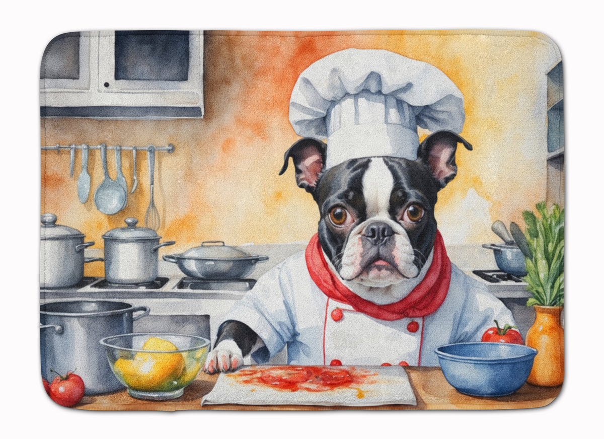 Buy this Boston Terrier The Chef Memory Foam Kitchen Mat