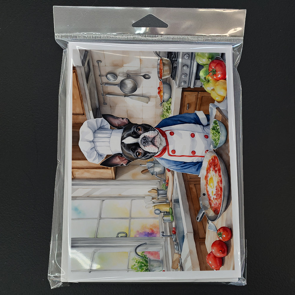 Boston Terrier The Chef Greeting Cards Pack of 8
