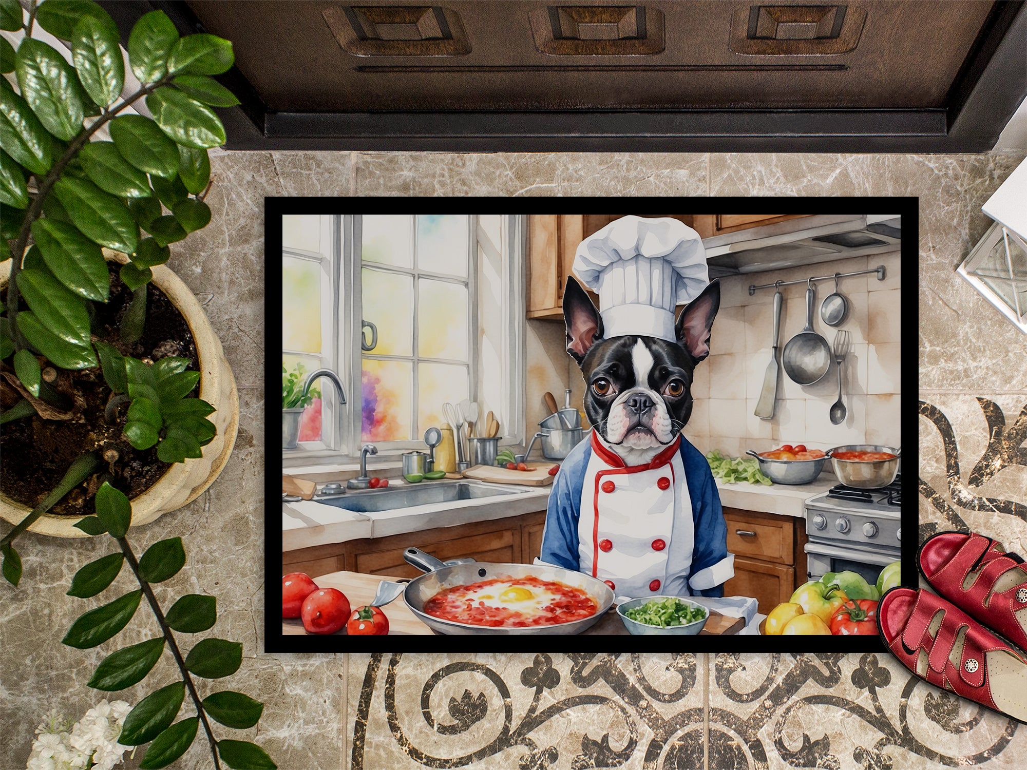 Boston Terrier The Chef Doormat
