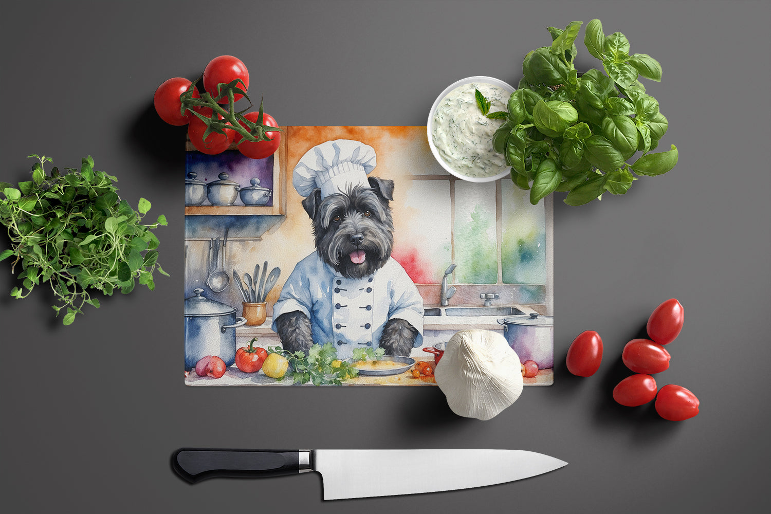 Buy this Bouvier des Flandres The Chef Glass Cutting Board