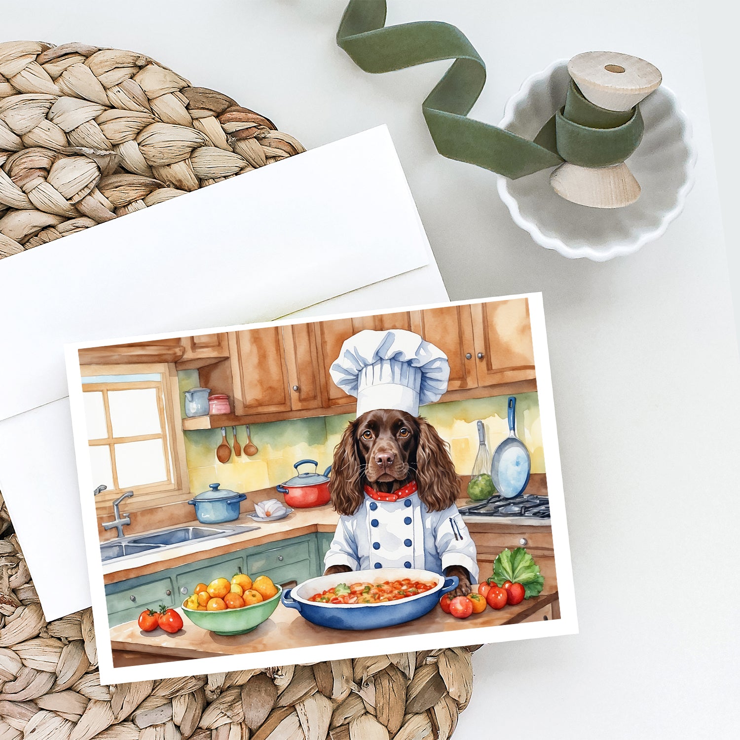 Buy this Boykin Spaniel The Chef Greeting Cards Pack of 8