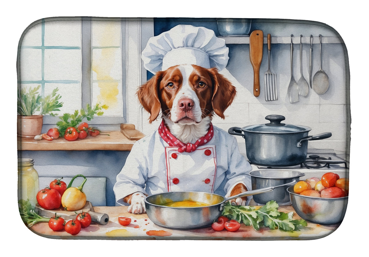 Buy this Brittany Spaniel The Chef Dish Drying Mat