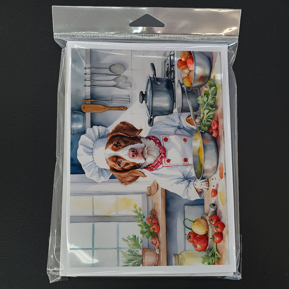 Brittany Spaniel The Chef Greeting Cards Pack of 8