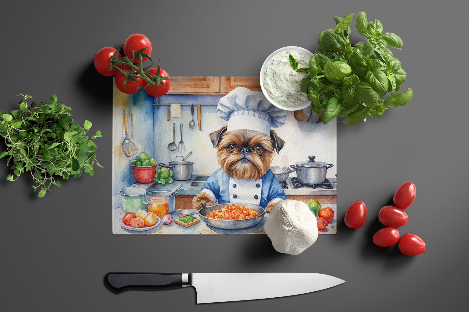 Buy this Brussels Griffon The Chef Glass Cutting Board