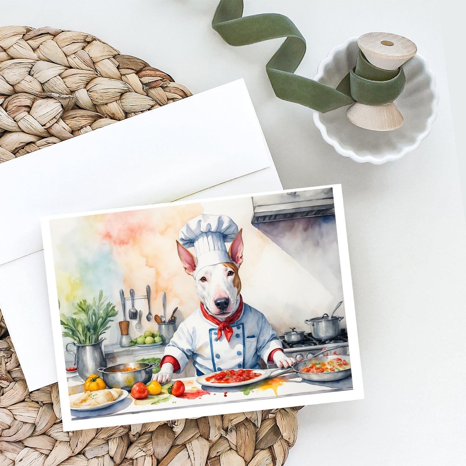 Bull Terrier The Chef Greeting Cards Pack of 8