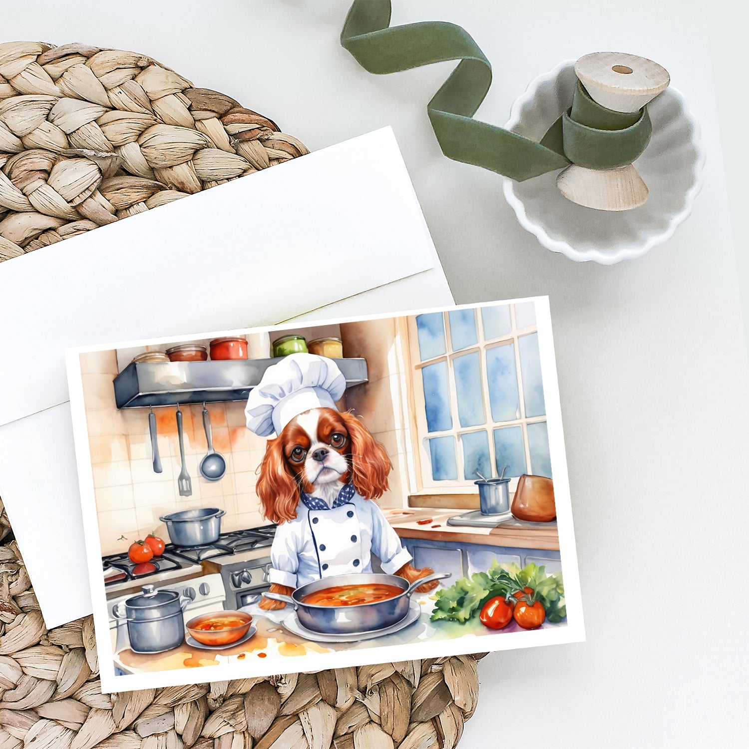 Cavalier Spaniel The Chef Greeting Cards Pack of 8