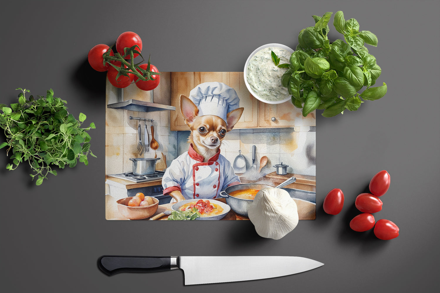 Buy this Chihuahua The Chef Glass Cutting Board