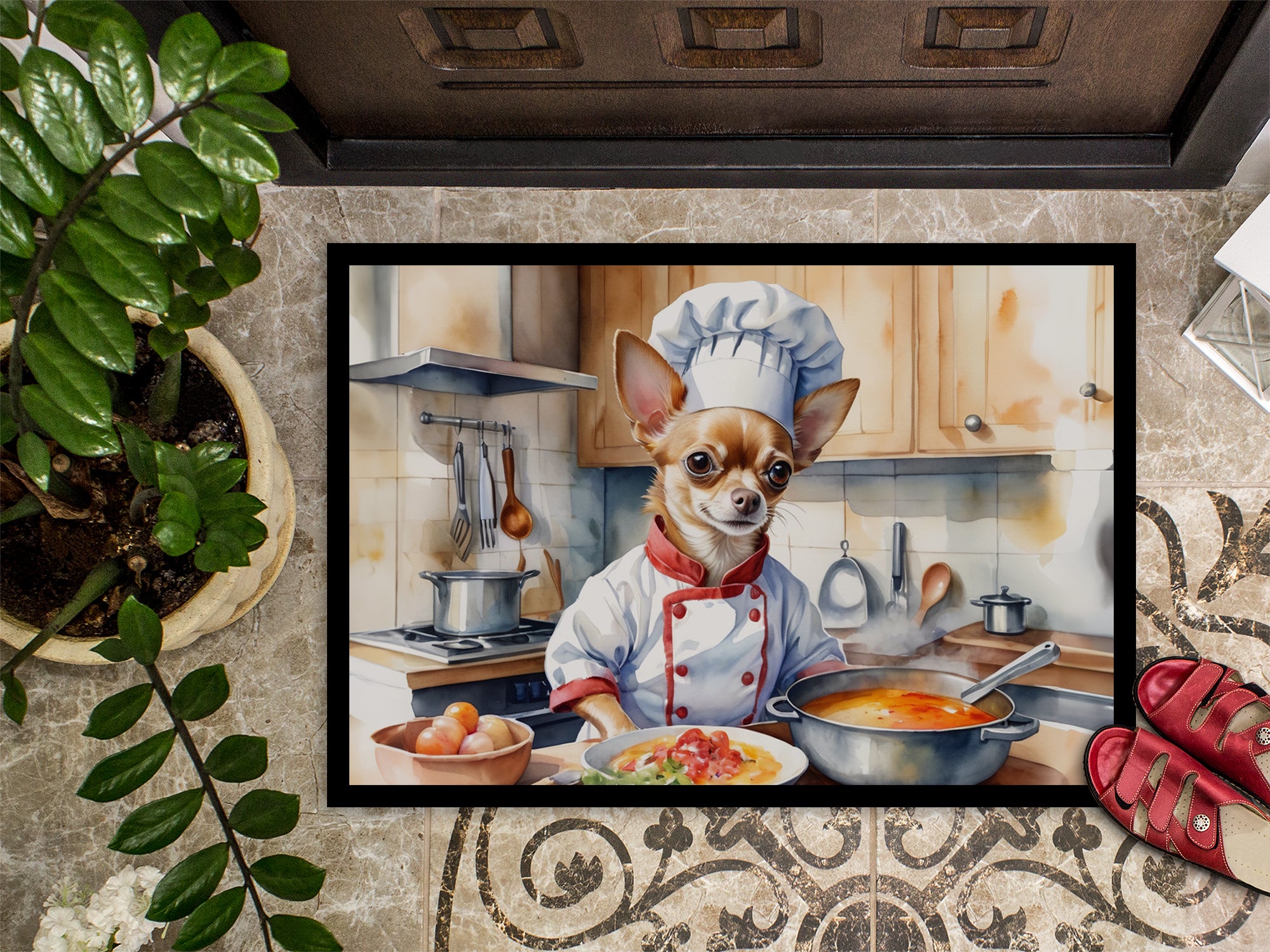 Chihuahua The Chef Doormat