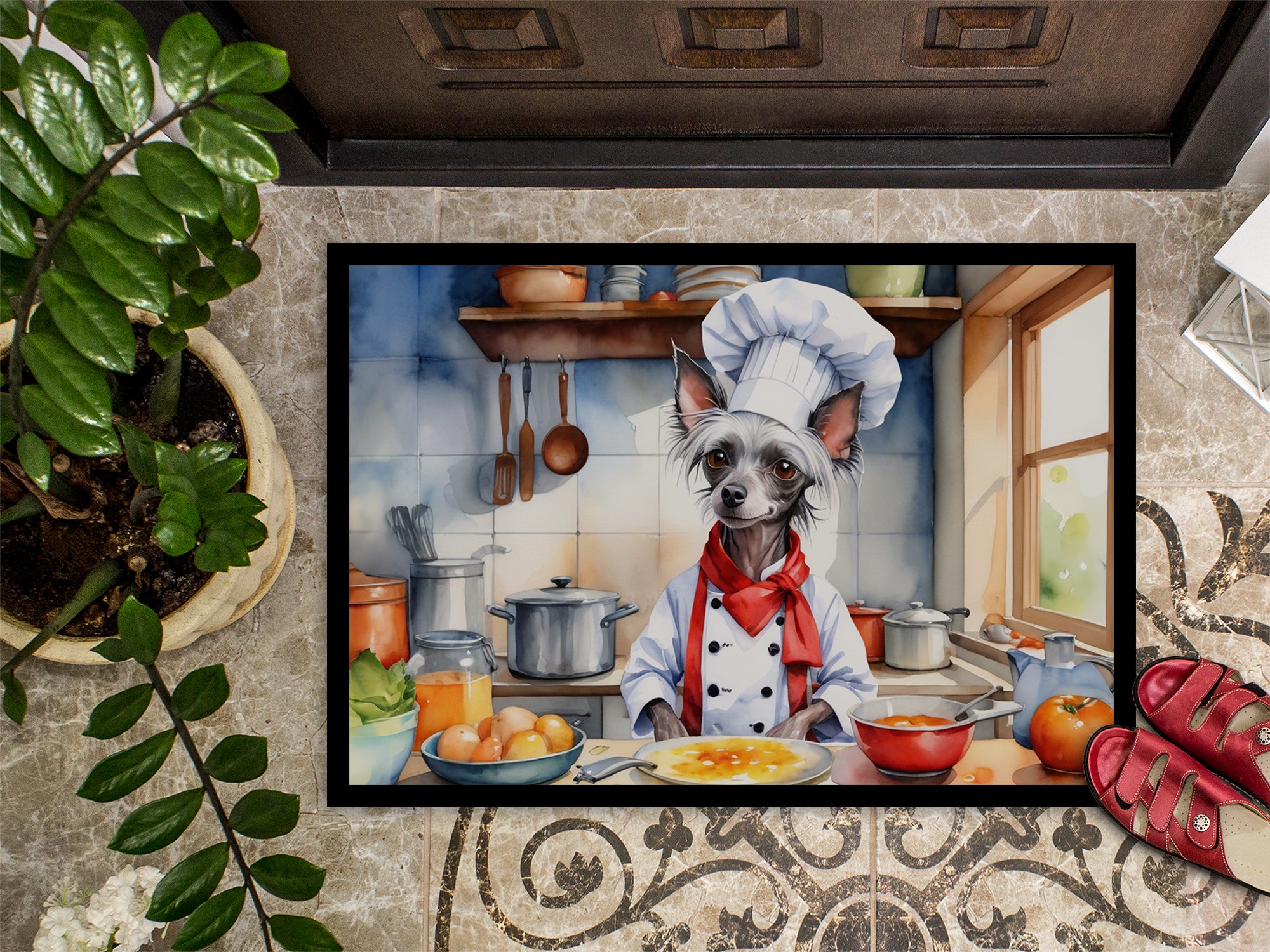 Chinese Crested The Chef Doormat