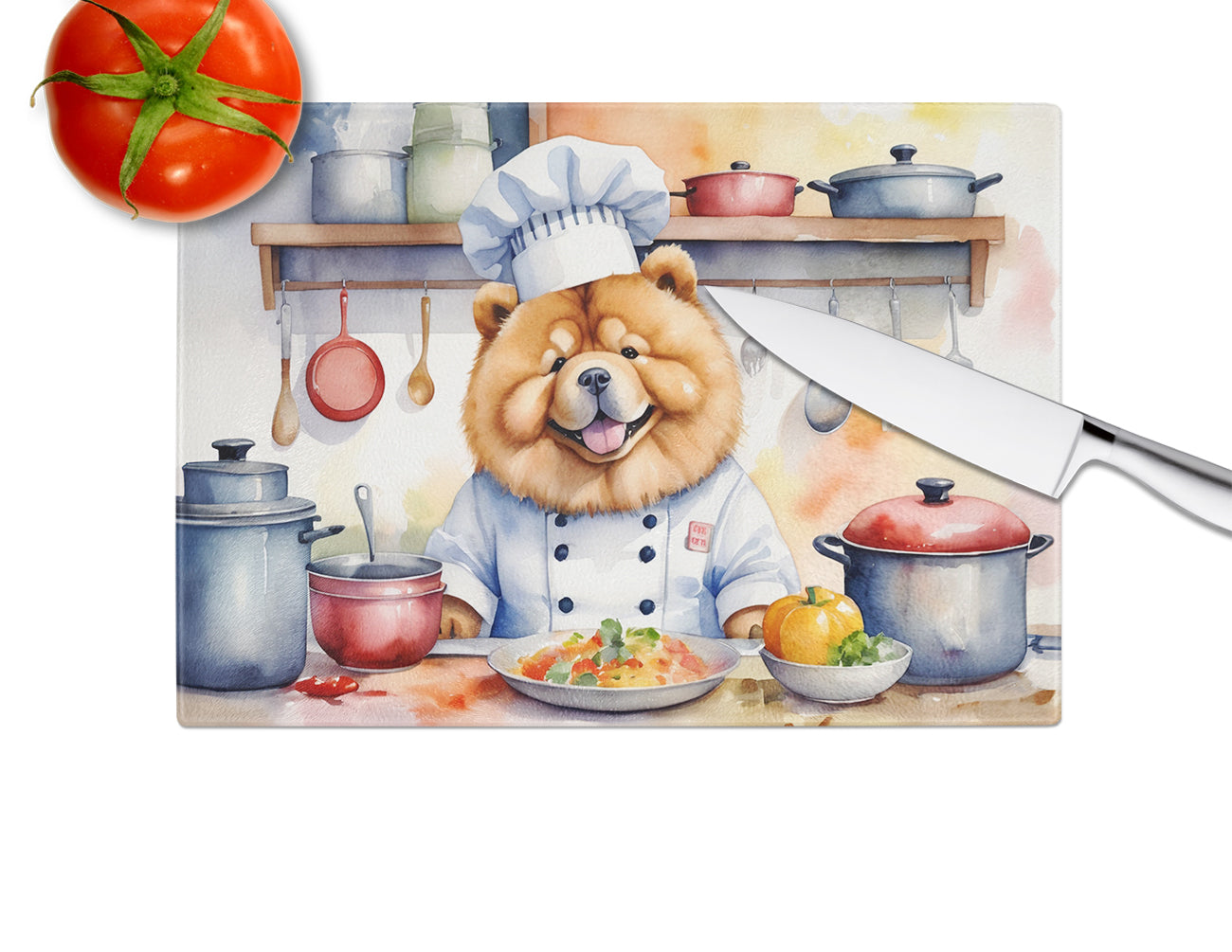 Chow Chow The Chef Glass Cutting Board