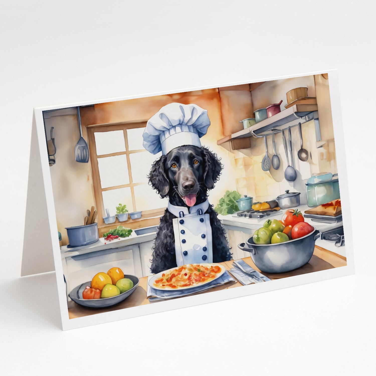 Buy this Curly-Coated Retriever The Chef Greeting Cards Pack of 8