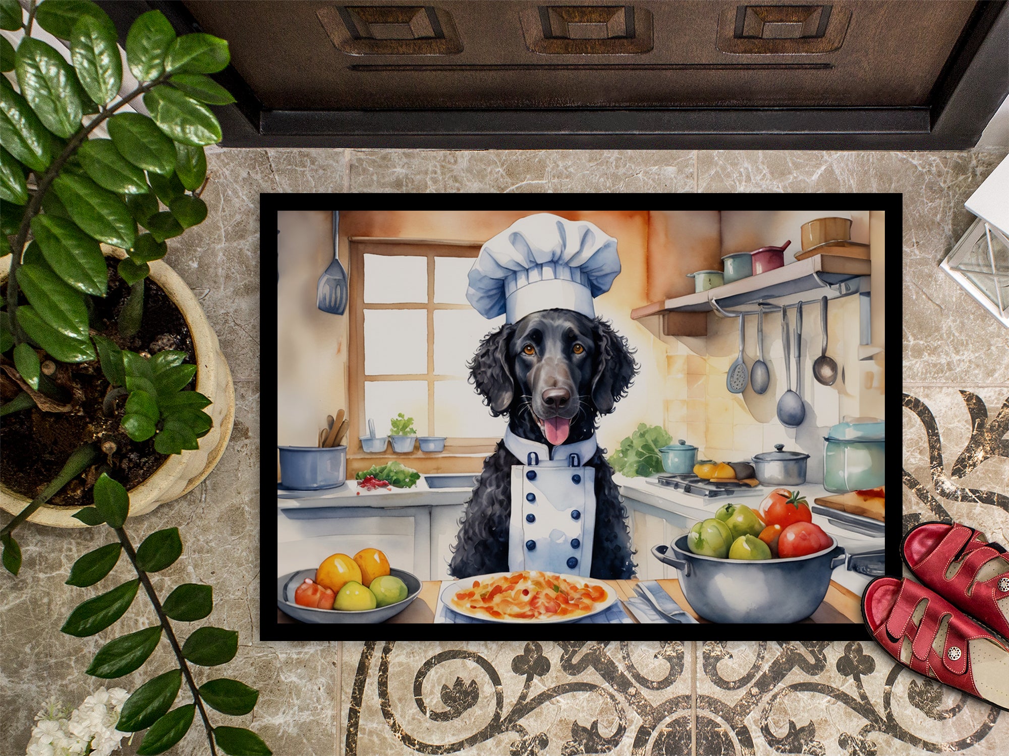 Curly-Coated Retriever The Chef Doormat
